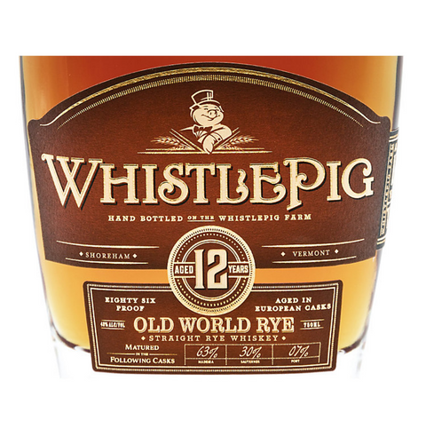 Whistlepig Straight Rye Whiskey Old World 12 Yr