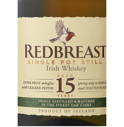 Redbreast Single Pot Still Irish Whiskey 15 yr
